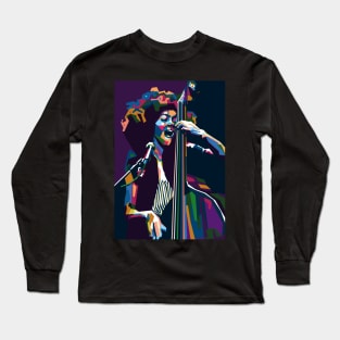 abstract popart Jazz spalding in WPAP Long Sleeve T-Shirt